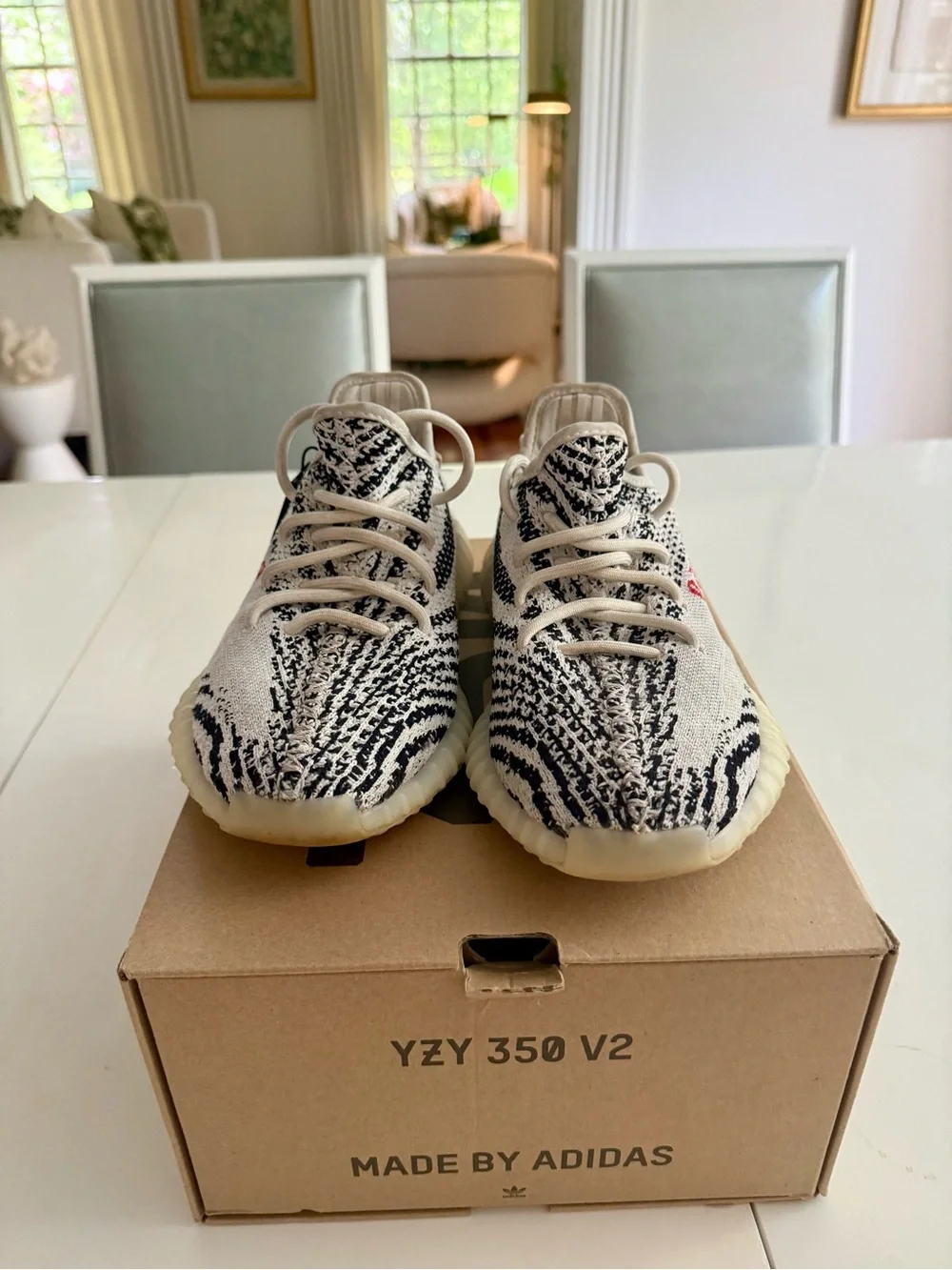 Yeezy Boost 350 Black and red zebra